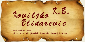 Koviljko Blidarević vizit kartica